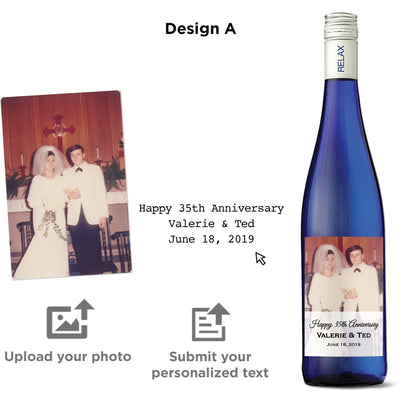 Personalized wine label on moscato- Upload your Photo for an any occasion gift