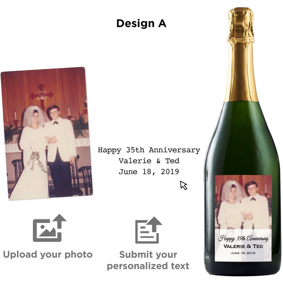 Personalized label on champagne - Upload your Photo on champagne bottle by Etching Expressions