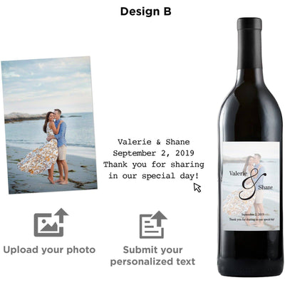 Personalized wine label on red wine - Upload your Photo for an any occasion gift