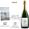 Custom photo upload label on champagne by Etching Expressions
