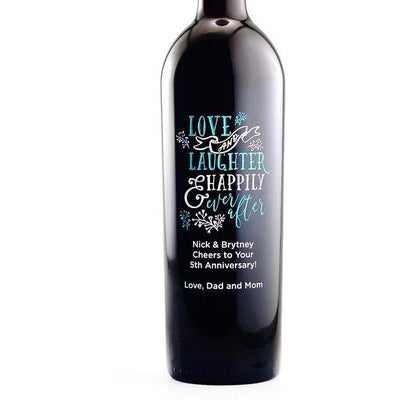 Personalized Red Wine Bottle Gift- Love and Laughter