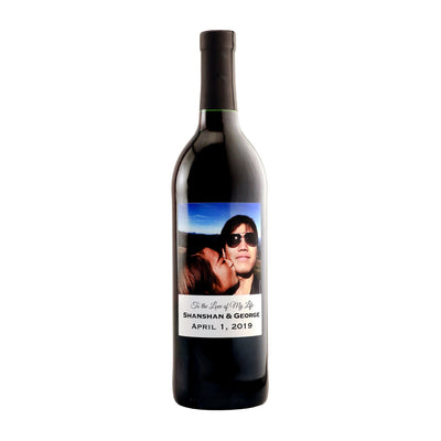 Red Wine - Custom Label with your Wedding Photo!