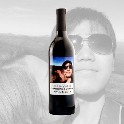 Red Wine - Custom Label with your Wedding Photo!