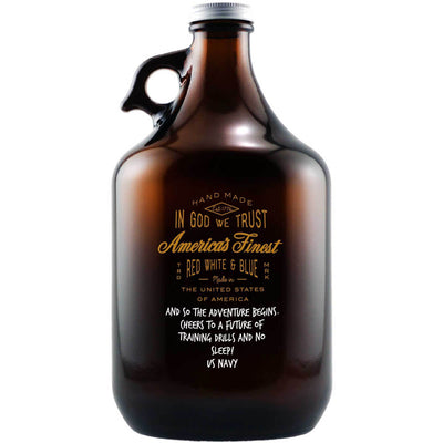 In God We Trust America's Finest custom etched beer growler law enforcement military gift by Etching Expressions