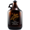 Happy Birthday in fancy gold script custom etched beer growler birthday gift by Etching Expressions