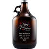 Happy New Year fireworks engraved custom beer growler by Etching Expressions