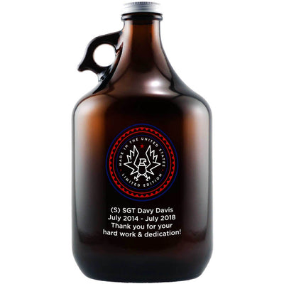 Made In the United States patriotic beer gift custom engraved beer growler by Etching Expressions