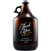 Thank You in script with vines custom etched beer growler by Etching Expressions
