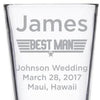Best Man custom military style wedding party gift pint glass by Etching Expressions