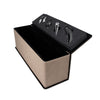 Light brown leatherette wine box with tools open view