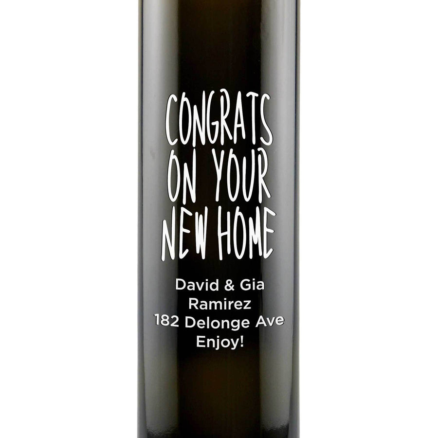 Congrats on Your New Home etched olive oil bottle custom housewarming gift by Etching Expressions