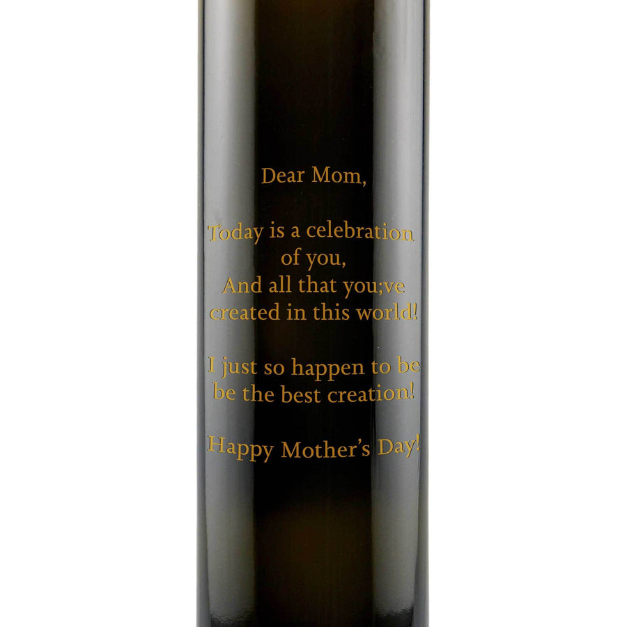 Custom text etched on gourmet olive oil bottle chef gift by Etching Expressions