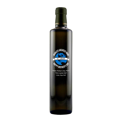 World's Greatest Mom custom engraved olive oil gift for Mother's Day present by Etching Expressions