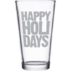 "Happy Holidays" etched pint glass by Etching Expressions