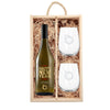 Happy new year custom white wine gift set with logo