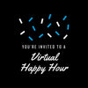 Custom etched blue wine bottle -You're Invited to a Virtual Happy Hour